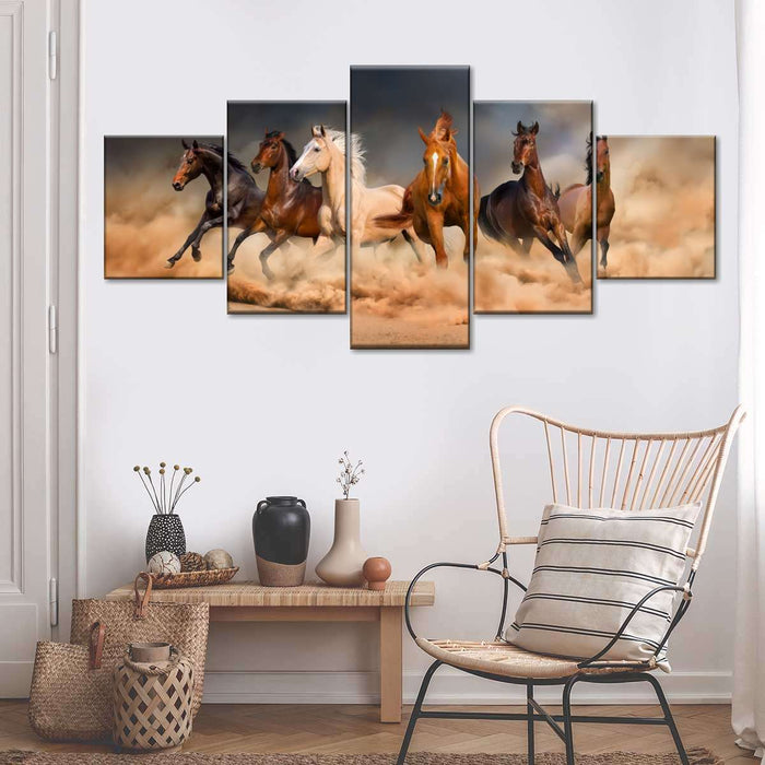 ElephantStock Desert Roaming Horses Wall Art