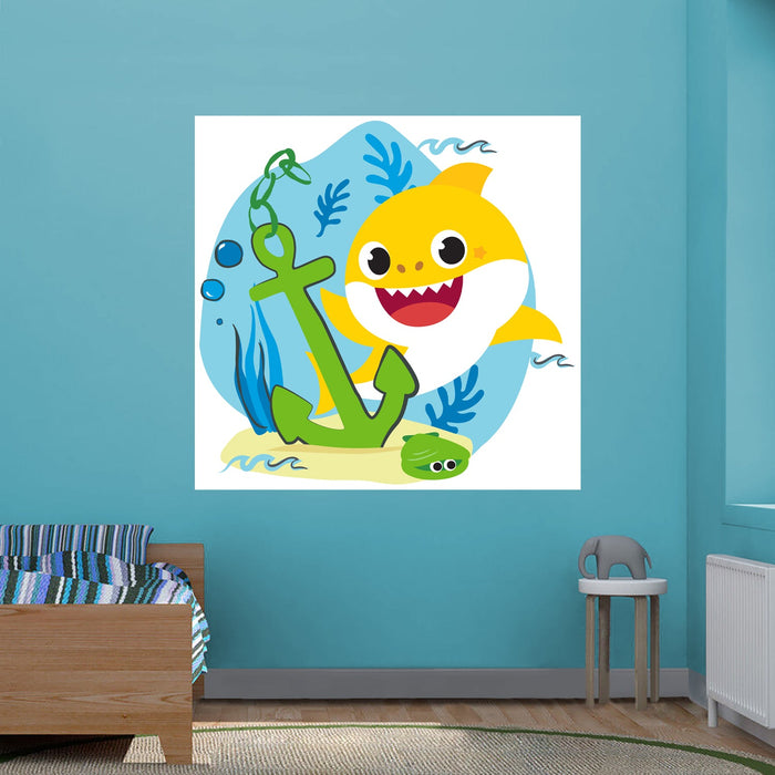Fathead Baby Shark: Anchor Poster - Officially Licensed Nickelodeon Removable Adhesive Decal